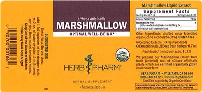 Photo of the Herb Pharm Marshmallow label