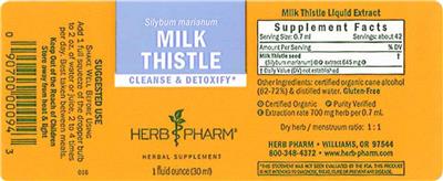 Photo of the Herb Pharm Milk Thistle label