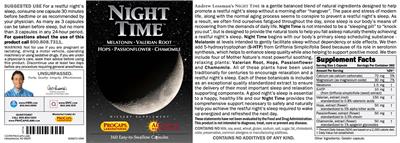 Photo of the ProCaps Laboratories Night Time label