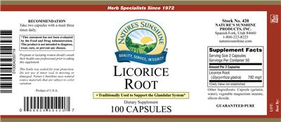 Photo of the Nature's Sunshine Licorice Root label