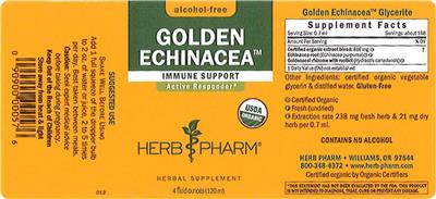 Photo of the Herb Pharm Golden Echinacea Alcohol-Free label