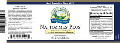 Photo of the Nature's Sunshine Nattozimes Plus label