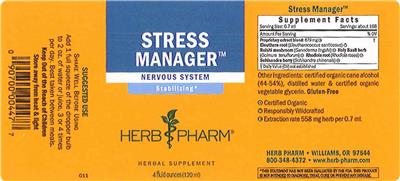 Photo of the Herb Pharm Stress Manager label