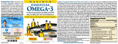 Photo of the ProCaps Laboratories Maximum Essential Omega-3 Natural Orange label