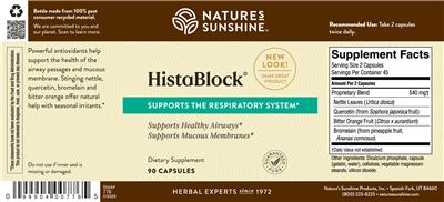 Photo of the Nature's Sunshine HistaBlock label
