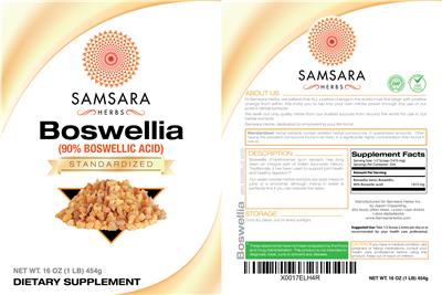 Photo of the Samsara Herbs Boswellia label