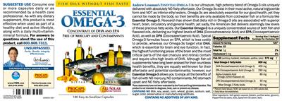 Photo of the ProCaps Laboratories Essential Omega-3 Natural Mint label