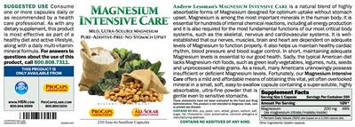 Photo of the ProCaps Laboratories Magnesium Intensive Care label