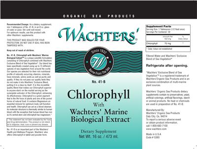 Photo of the Wachters' No. 41-B Chlorophyll With Wachters' Marine Biological Extract label