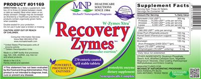 Photo of the MNP Michael's Naturopathic Programs Recovery Zymes label