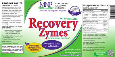 Photo of the MNP Michael's Naturopathic Programs Recovery Zymes label
