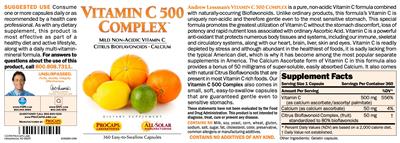 Photo of the ProCaps Laboratories Vitamin C 500 Complex label