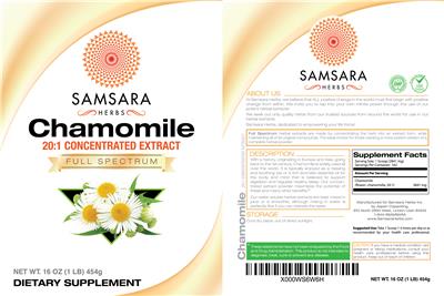 Photo of the Samsara Herbs Chamomile label