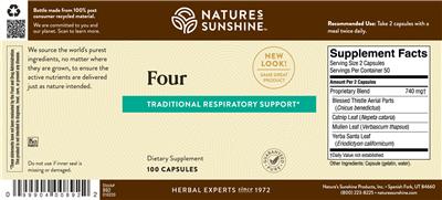 Photo of the Nature's Sunshine Four label