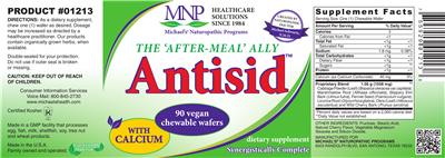 Photo of the MNP Michael's Naturopathic Programs Antisid label