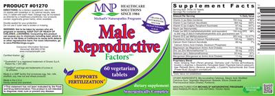 Photo of the MNP Michael's Naturopathic Programs Male Reproductive Factors label