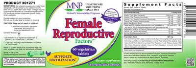 Photo of the MNP Michael's Naturopathic Programs Female Reproductive Factors label