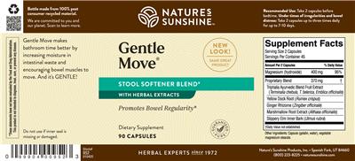 Photo of the Nature's Sunshine Gentle Move label