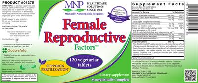 Photo of the MNP Michael's Naturopathic Programs Female Reproductive Factors label