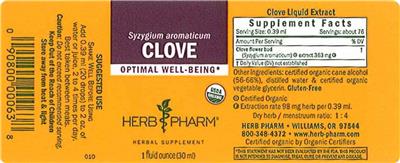 Photo of the Herb Pharm Clove label