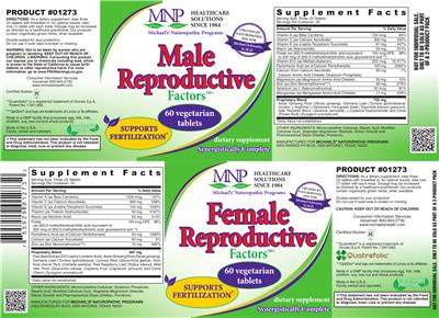 Photo of the MNP Michael's Naturopathic Programs Male Reproductive Factors label
