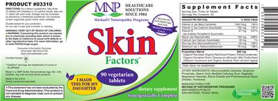 Photo of the MNP Michael's Naturopathic Programs Skin Factors label