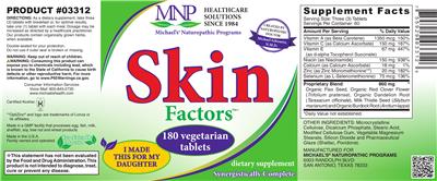 Photo of the MNP Michael's Naturopathic Programs Skin Factors label