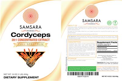 Photo of the Samsara Herbs Cordyceps label