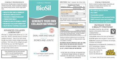 Photo of the Natural Factors BioSil label