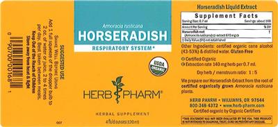Photo of the Herb Pharm Horseradish label