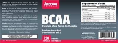 Photo of the Jarrow Formulas BCAA Branched Chain Amino Acid Complex label