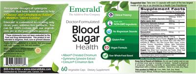 Photo of the Emerald Blood Sugar Health label