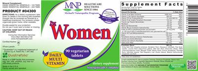 Photo of the MNP Michael's Naturopathic Programs For Women Daily Multi Vitamin label