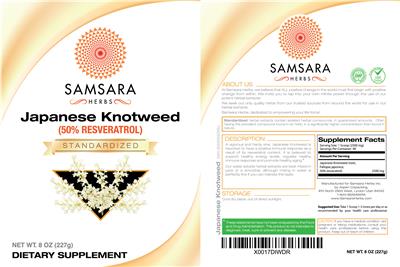 Photo of the Samsara Herbs Japanese Knotweed label