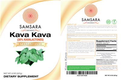 Photo of the Samsara Herbs Kava Kava label
