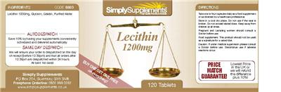 Photo of the SimplySupplements Lecithin 1200 mg label