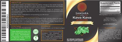 Photo of the Samsara Herbs Kava Kava label