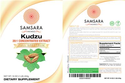 Photo of the Samsara Herbs Kudzu label