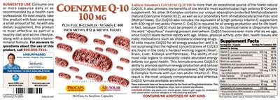 Photo of the ProCaps Laboratories Coenzyme Q-10 100 mg label