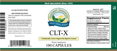 Photo of the Nature's Sunshine CLT-X label