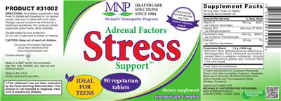 Photo of the MNP Michael's Naturopathic Programs Adrenal Factors Stress Support label