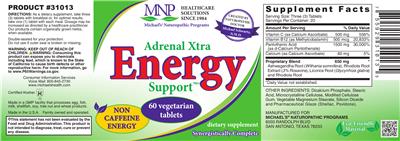 Photo of the MNP Michael's Naturopathic Programs Adrenal Xtra Energy Support label