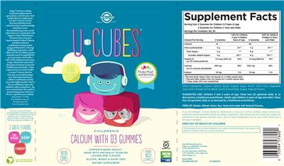 U-Cubes Children's Calcium with D3 Gummies