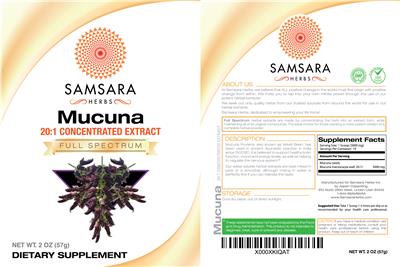 Photo of the Samsara Herbs Mucuna label