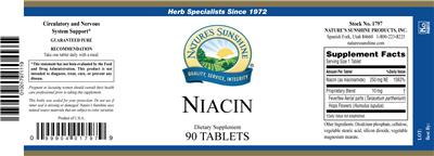 Photo of the Nature's Sunshine Niacin label
