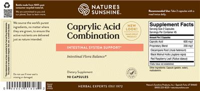 Photo of the Nature's Sunshine Caprylic Acid Combination label