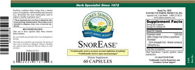 Photo of the Nature's Sunshine SnorEase label