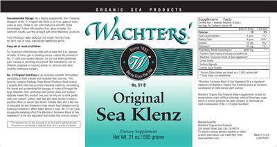 Photo of the Wachters' No. 51-B Original Sea Klenz label
