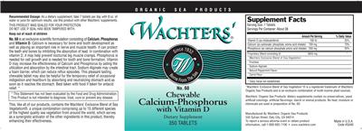 Photo of the Wachters' No. 60 Chewable Calcium-Phosphorus With Vitamin D label