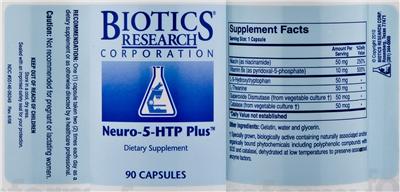 Photo of the Biotics Research Corporation Neuro-5-HTP Plus label